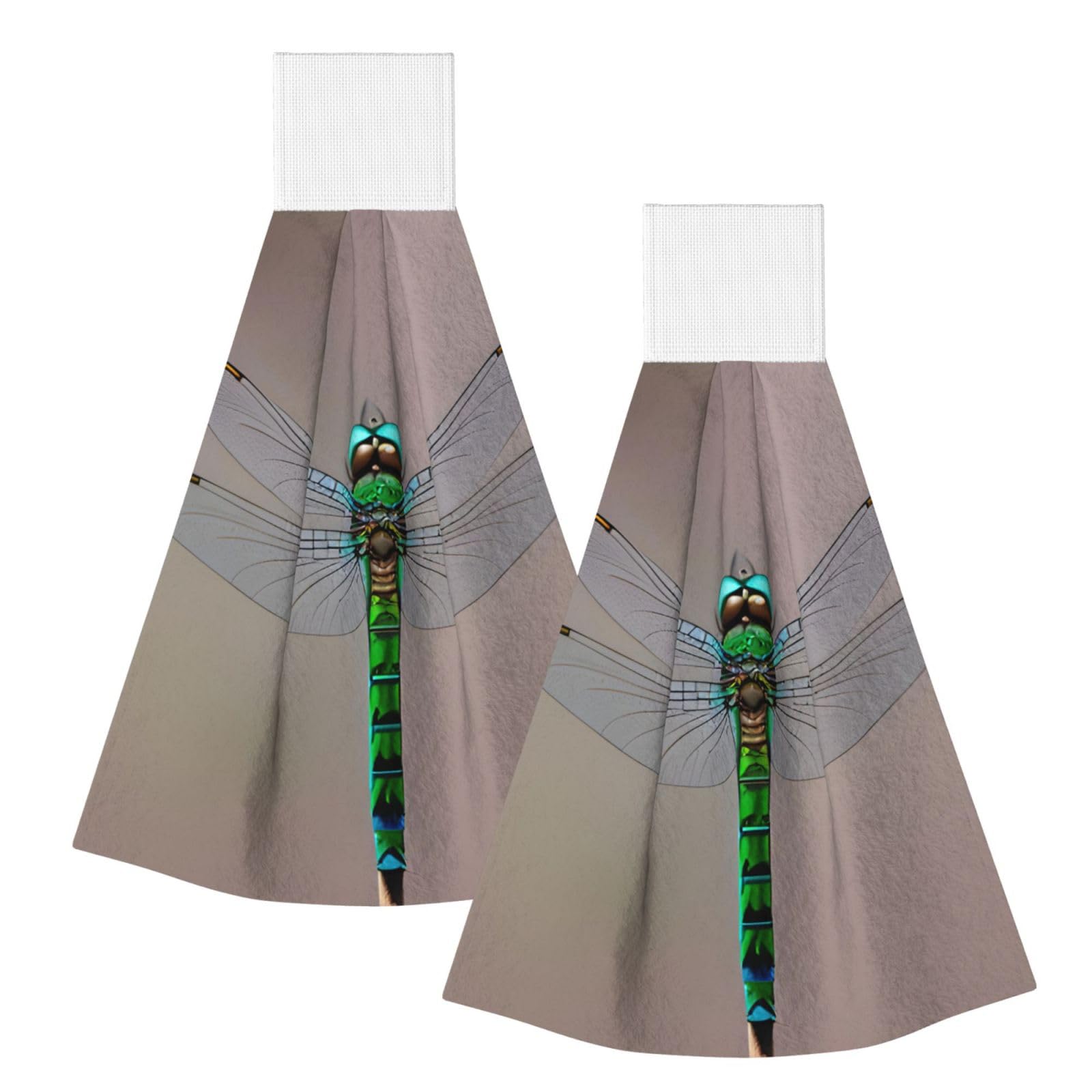 DUWAA Dragonfly Print Hanging Hand Towel Quick Dry Bathroom Towel Soft Kitchen Towel