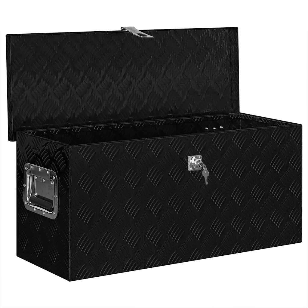 Genérico Caja de Aluminio Negra 80x30x35 cm,Bricolaje,Accesorios de Bricolaje,Organización y Almacenamiento de Herramientas,Cajas de herramientas-146442