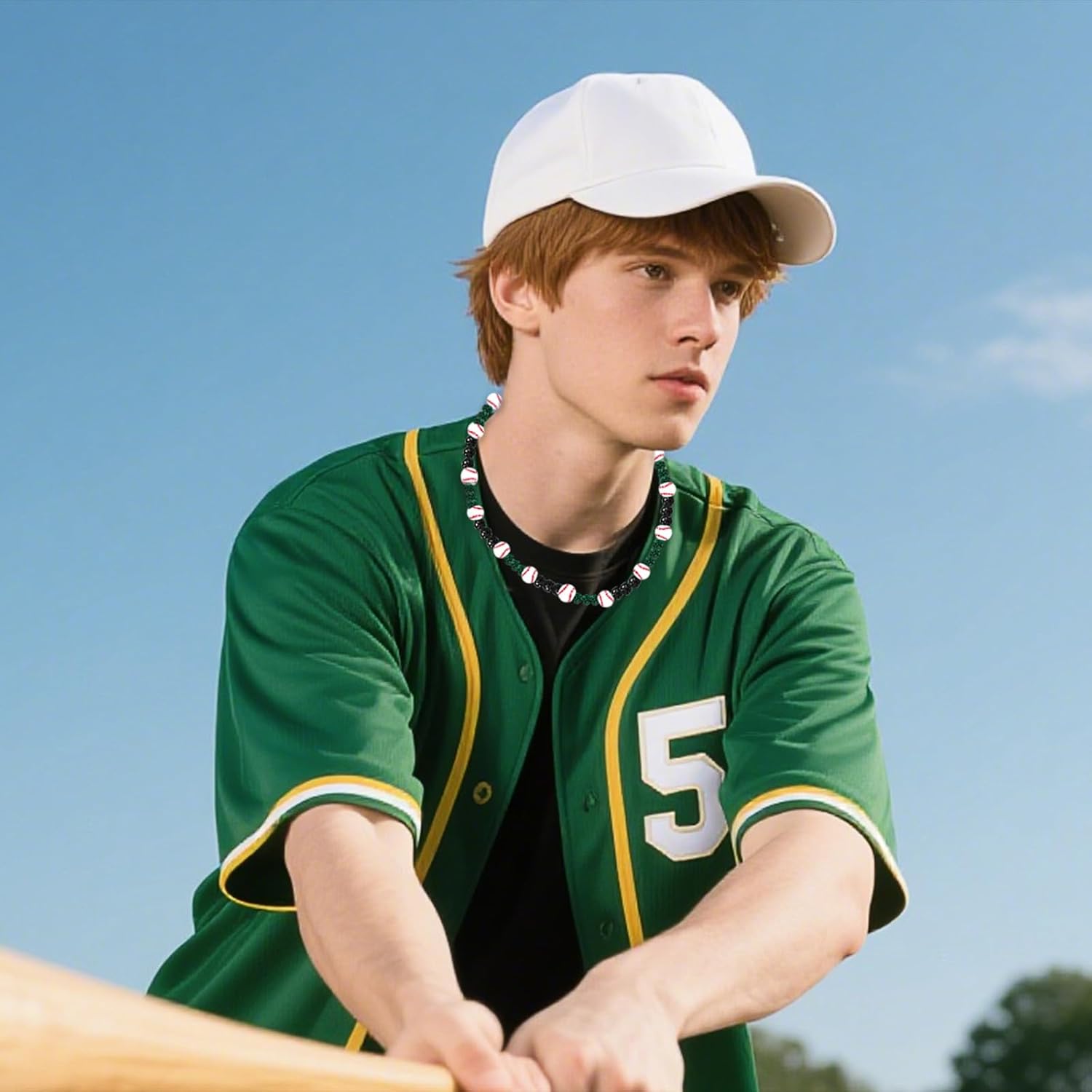 6 Pcs Bling Baseball Beaded Necklace Ice Collection Baseball Necklace Gifts for Baseball Team Lovers Fans - Image 7