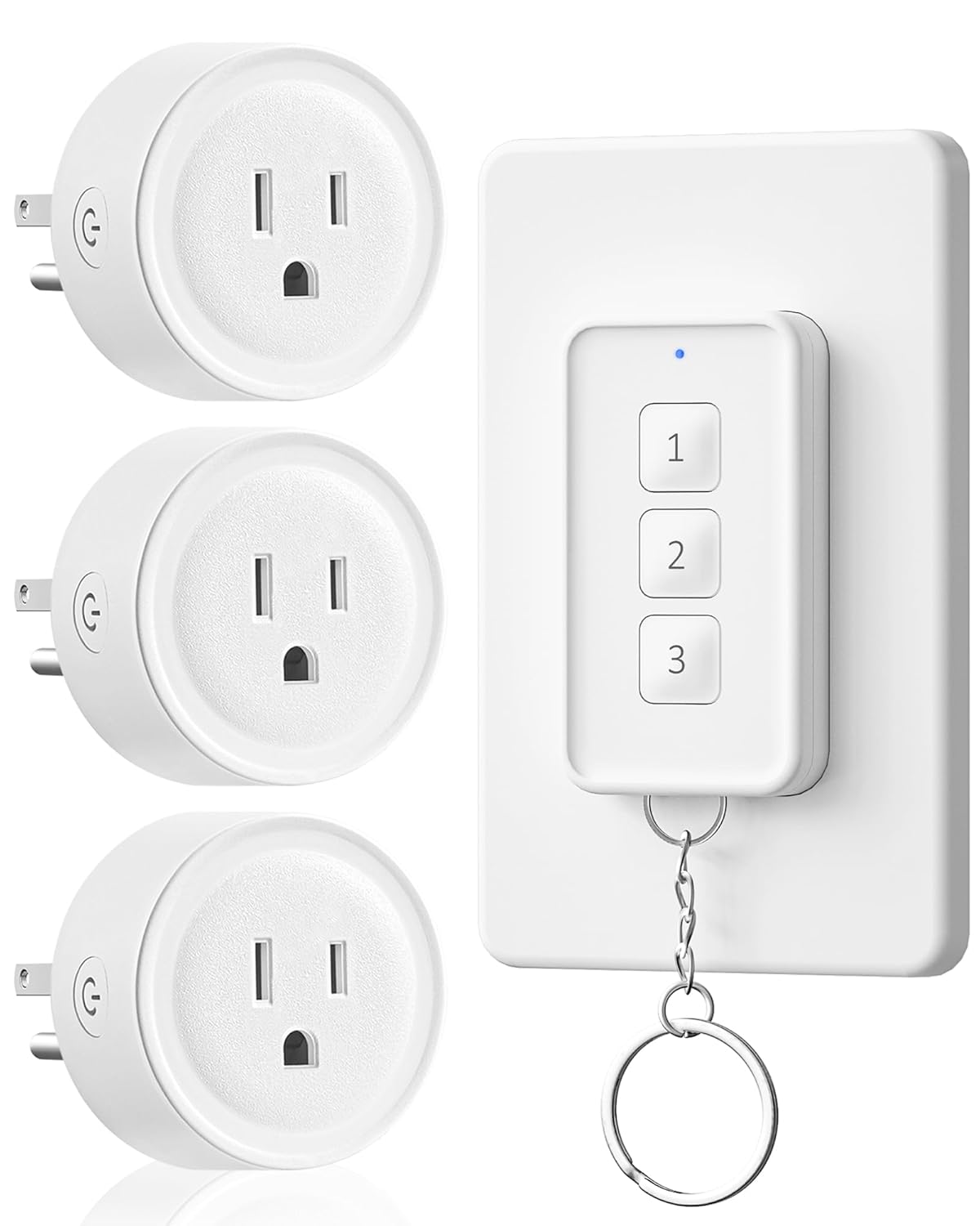 Remote Control Outlet Bundle, Remote Outlet Switch with Magnetic Base, Wireless On Off Power Switch for Lights, Lamps, Fan, Home Appliance, 100ft RF Range W05RC1106-W14RC1306