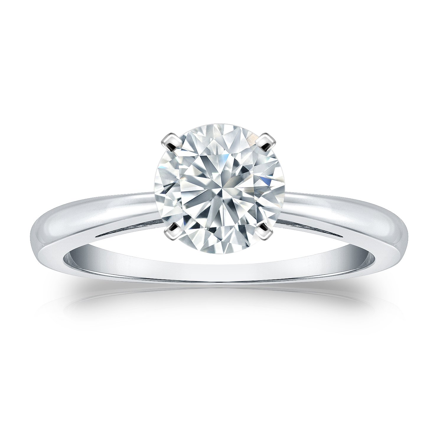 Diamond Wish 1 3 Carat Round Diamond Solitaire Engagement Ring in 14k Gold H-I I1-I2 cttw 4-Prong Set