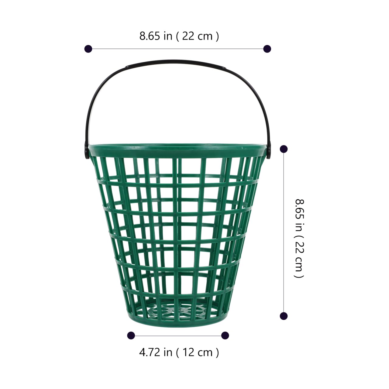 BESPORTBLE de Rangement pour balles de Golf, Panier de Rangement pour balles de Golf, Panier de Golf avec poignée, Peut contenir 75 balles, Nylon Durable, Vert