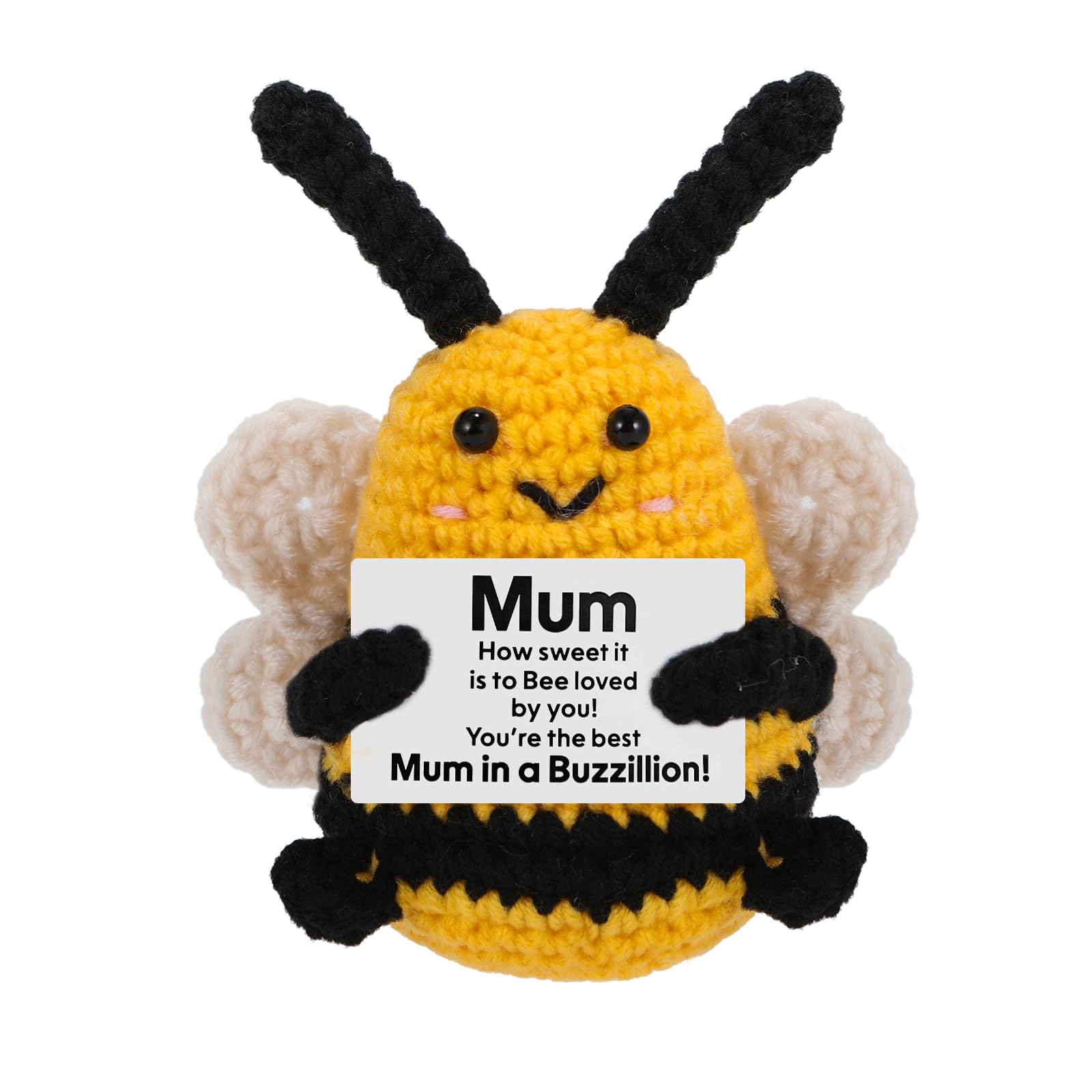 wompolle Funny Mothers Day Christmas Birthday Gift for Mum Mama Stepmum New Mums Mother-in-Law Birthday Gifts for Mum Women, Handmade Emotional Support Crochet Bee Mummy Gifts