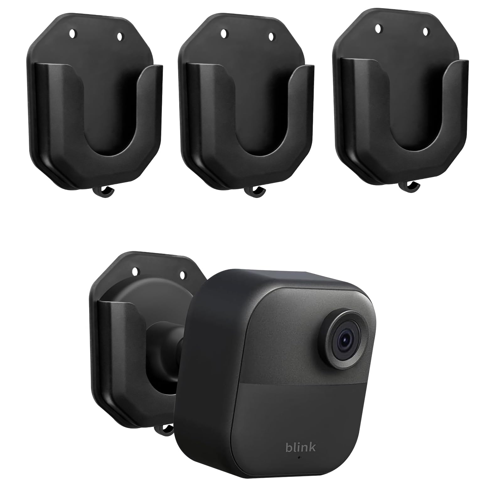 3 Pack No-Drill Blink Camera Mount – Heavy Duty HBV Adhesive or Screw Install, Fits Bink Mini 2/ Blink Outdoor 4/Blink Indoor Camera, Includes Cable Hooks