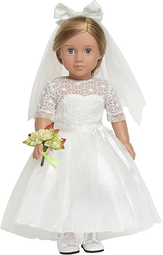 Miniatura 8 de Conjunto de vestido y traje de novia de primera comunión para muñeca americana de 18 pulgadas para niño y niña