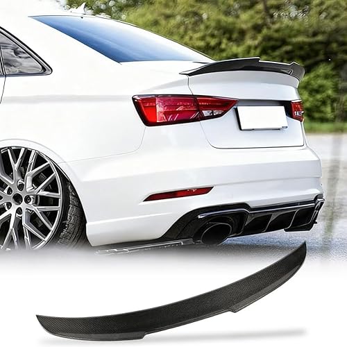 JC SPORTLINE Alerón de maletero de fibra de carbono para Audi A3 8V BaseSline S3 Sedan 2014-2020 Piezas personalizadas Alerón de labio de maletero