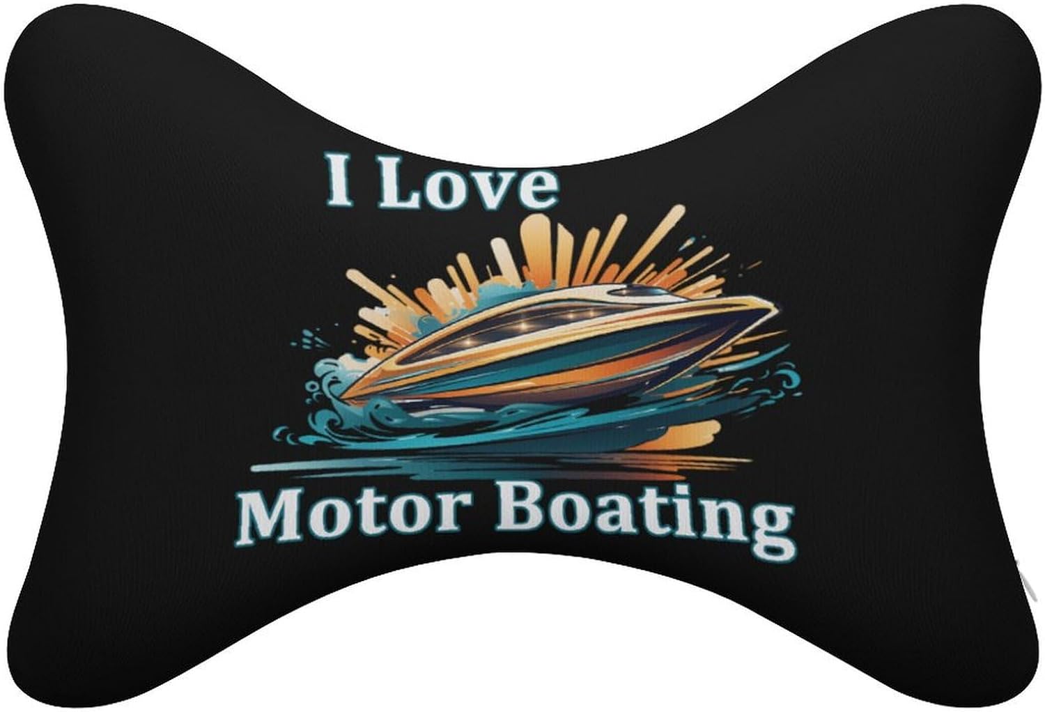 I Love Motor Boating 2 Pack Car Neck Pillow Car Headrest Soft Car Pillow for Most Cars