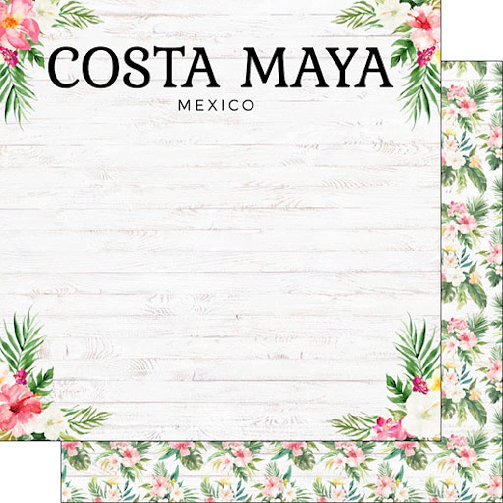 Scrapbook Customs 30155 Costa Maya Mexico Vacay 12 x 12 Double-Sided Scrapbook Paper - 1 Sheet