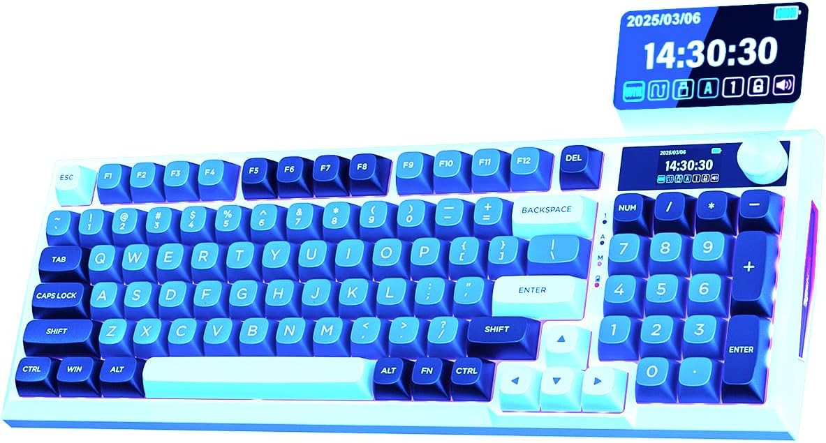 K552W 60% Mechanical Gaming Keyboard Compact 87 Key Mechanical Computer Keyboard KUMARA USB Wired Cherry MX Blue Equivalent Switches for Windows PC Gamers (White RED LED Backlit)