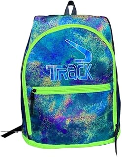 شنطة ظهر بطبعة مجرة تراك - تصميم الفضاء الكوني مع زخرفة نيون، شنطة مدرسية وسفر متعددة الالوان مع مساحات تخزين متعددة