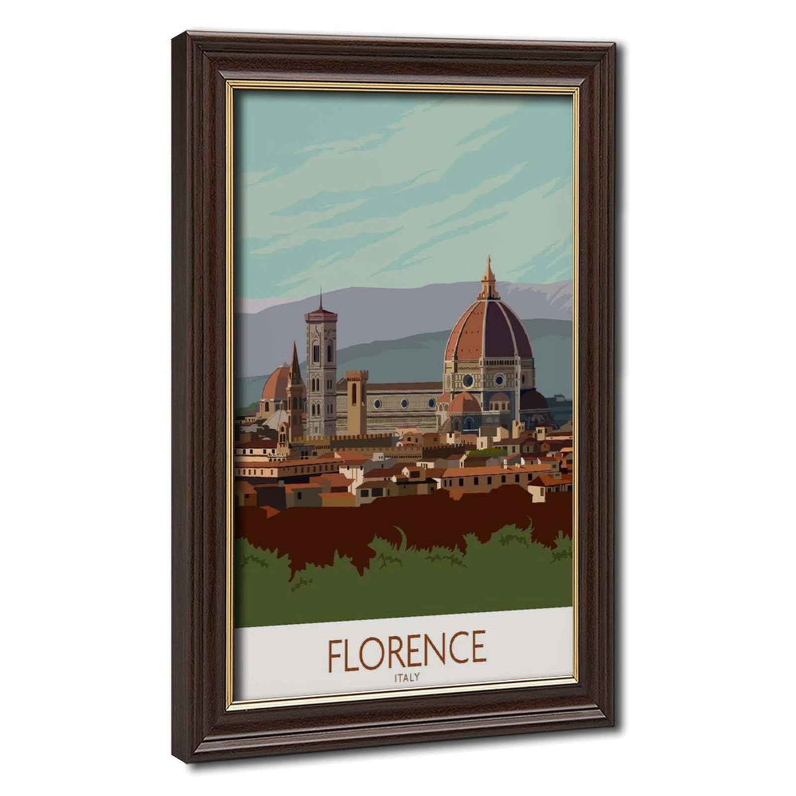 Bareronor Mokume Gane Frame-Style Florence Canvas Poster For Bedroom Decor Gift