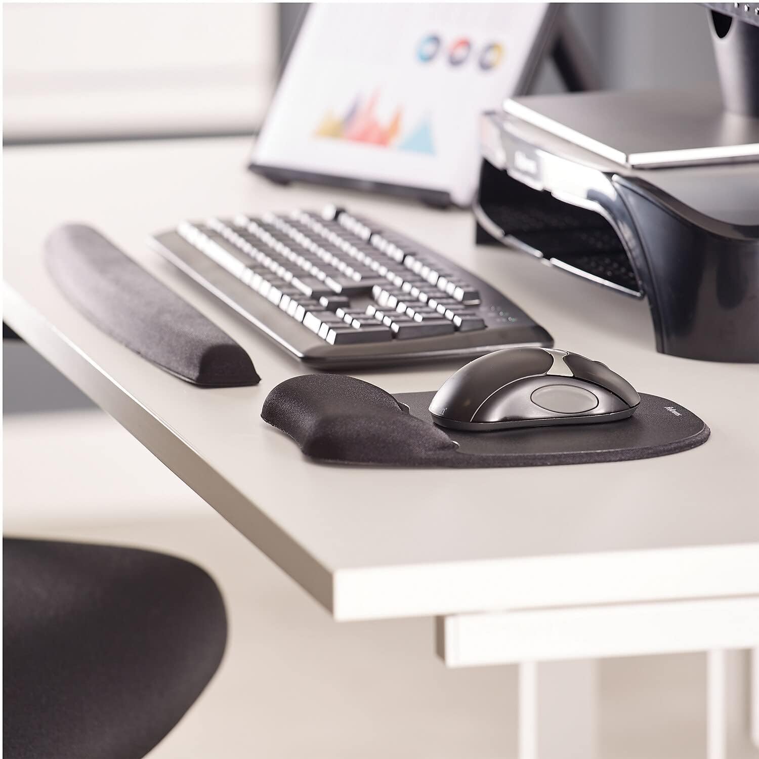 Fellowes 9178201 Memory Foam Keyboard Wrist Rest, 19 5/16 x 2 5/16, Black
