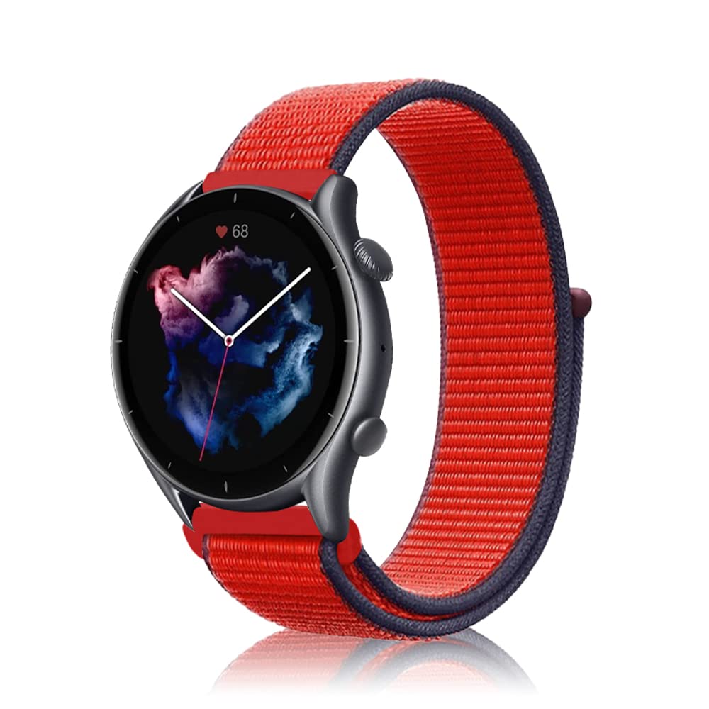 22mm Correa para Amazfit Bip Max/Bip 6/Bip 5/GTR 4/GTR 3 Pro/GTR 3/GTR 2 eSIM, Nylon Deportiva Repuesto Correa para Amazfit Balance 3/Balance2/Balance/Balance Ultra/Cheetah 2 Ultra