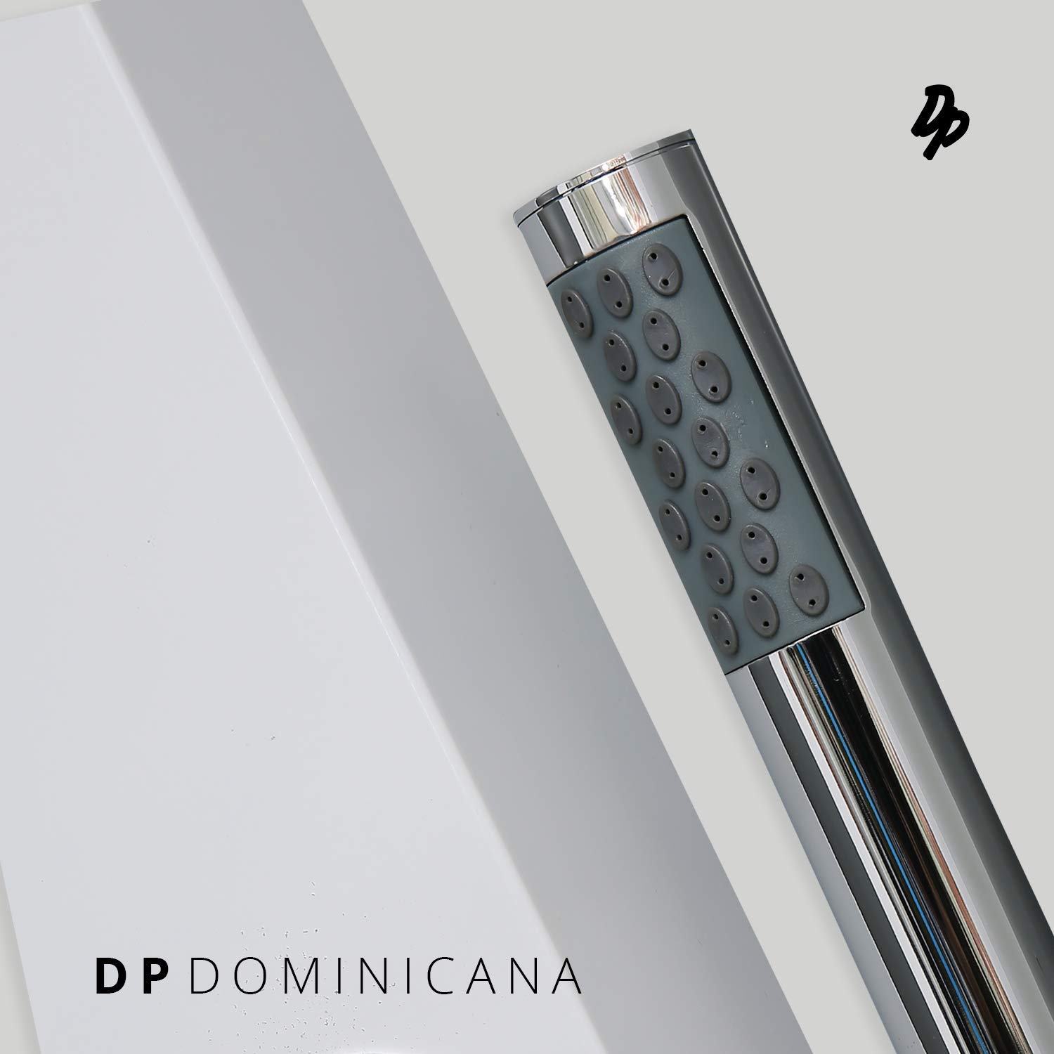 DP Grifería Dominicana- Columna de hidromasaje termostática en aluminio blanco