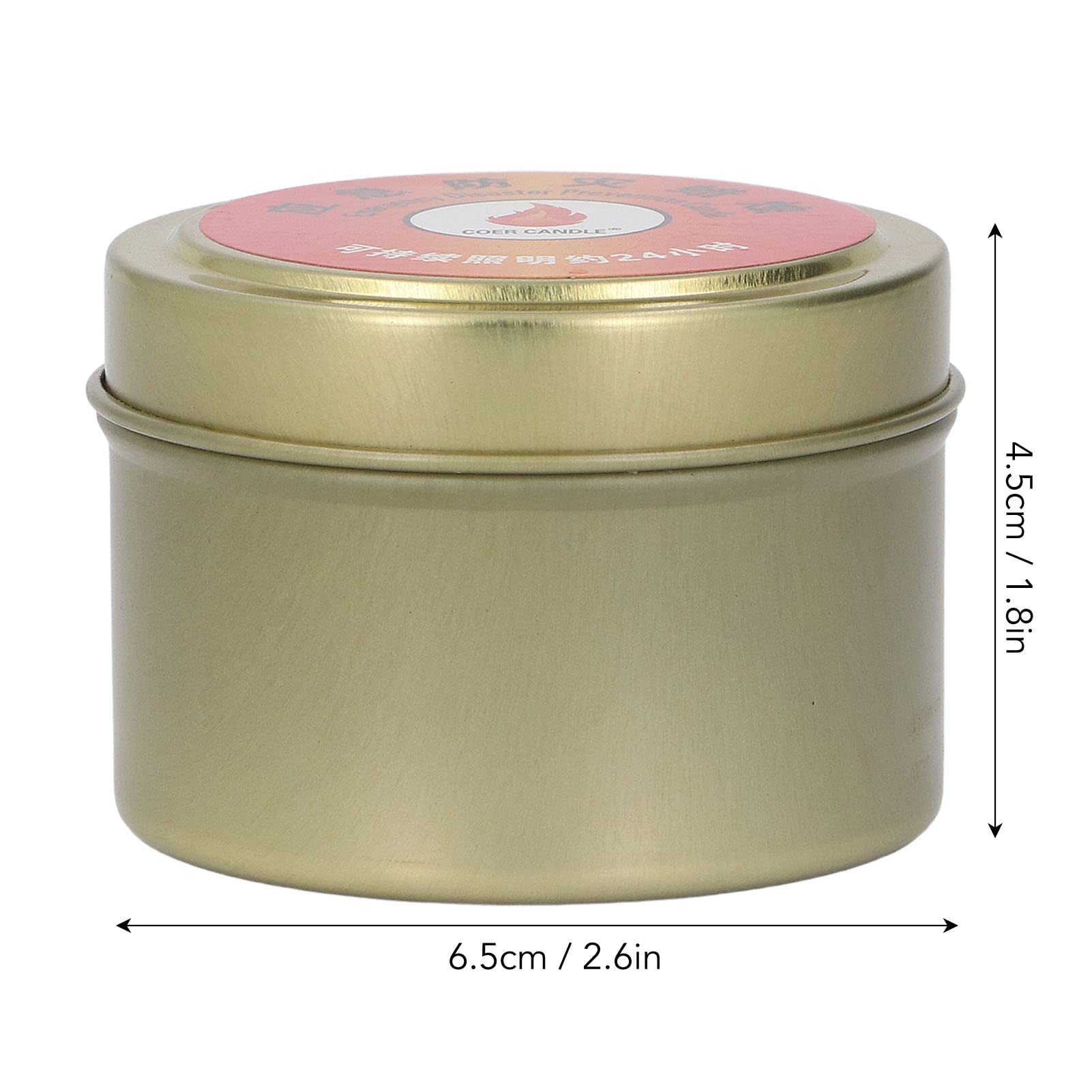 24-Hour Windproof Bright Smokeless Outdoor Survival Candle with Floral and Honey Scent for Home Wilderness (Gold)