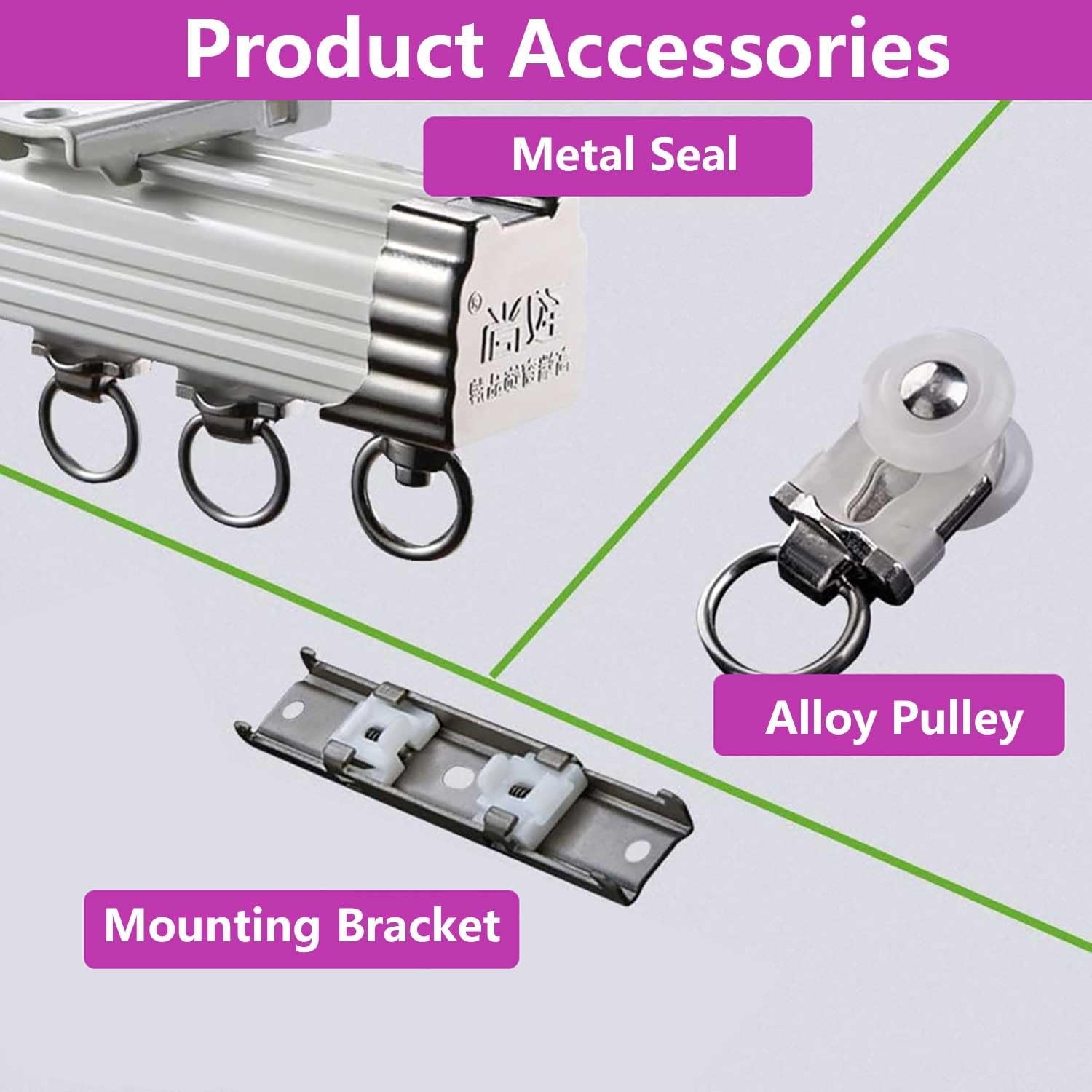 Heavy-Duty Double Curtain Track - 1.5m (4.9ft) Ceiling Mount Room Divider Rod for Living Room & Bedroom - Gold Curtain Rails for Easy Installation & Smooth Operation, Ideal for Home Decor