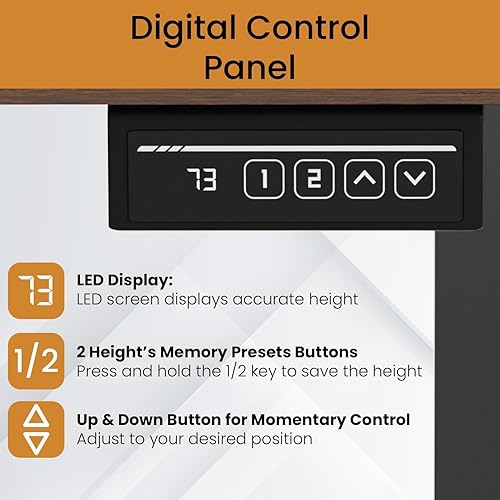Miniatura 13 de BLKMTY Escritorio eléctrico de pie de 24 x 40 pulgadas, altura ajustable, escritorio para computadora para oficina en casa, soporte ergonómico con
