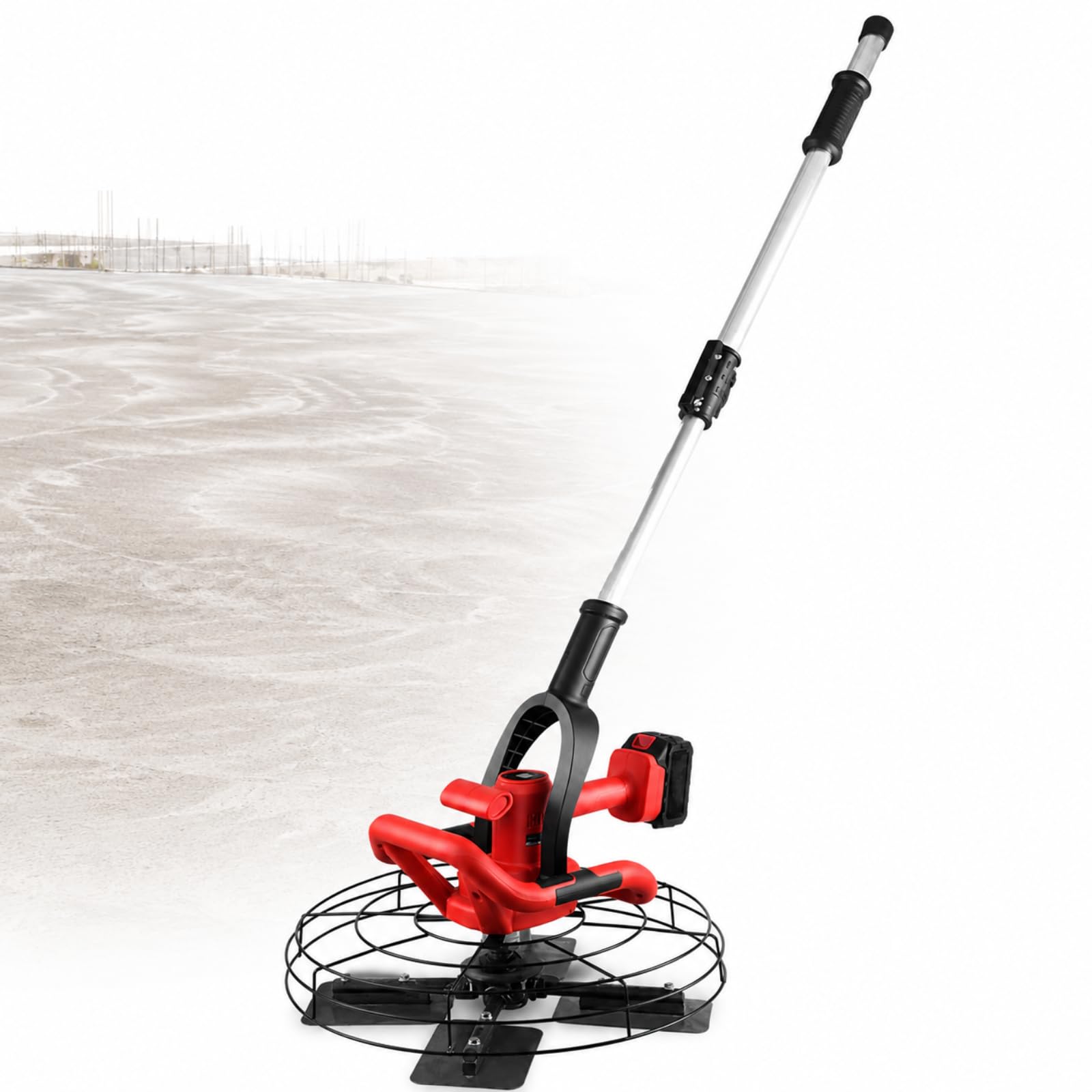 Heavy Duty Screed Concrete Cement Finisher, Handheld Electric Cement Trowel, 280-2800 RPM with Telescoping Handle Variable Speed, 5 Finishing Attachments, for Compaction, Finishing, Polishing