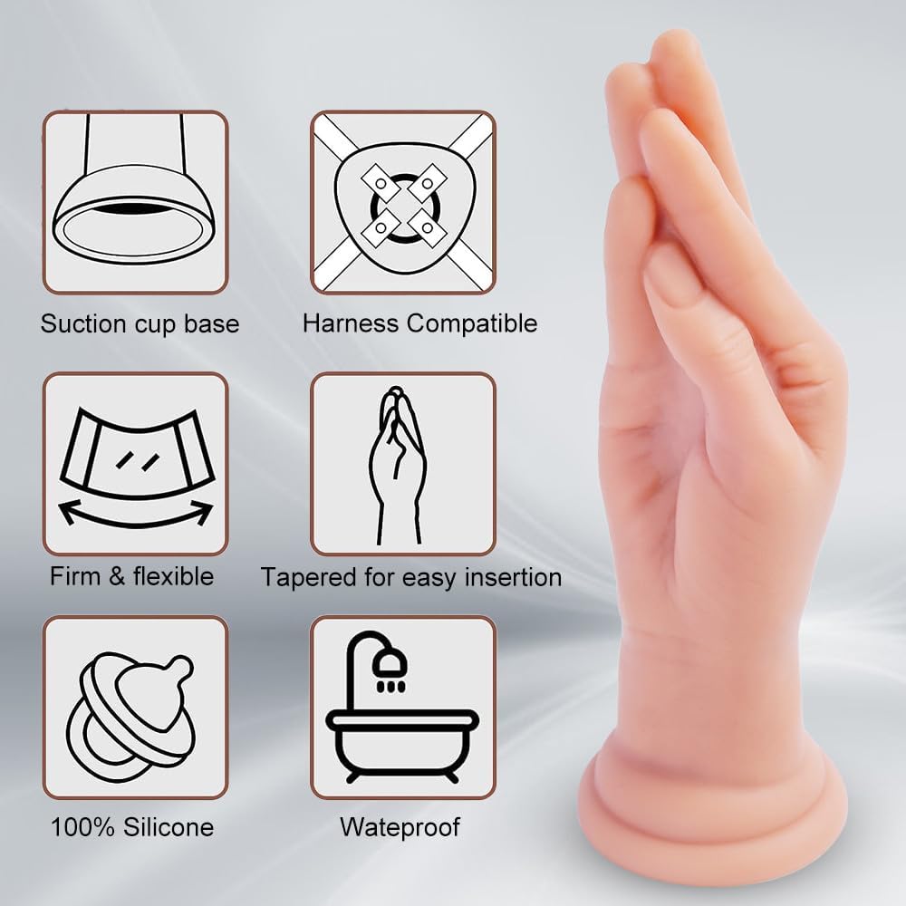 9.6" Big Thick Fist Dildo Soft Silicone, Extreme Wide Fat Dildo Suction Cup