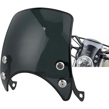 UNIVERSAL MOTORCYCLE WINDSHIELD FAIRING BLACK VIPER VINTAGE CAFE - Foto 6