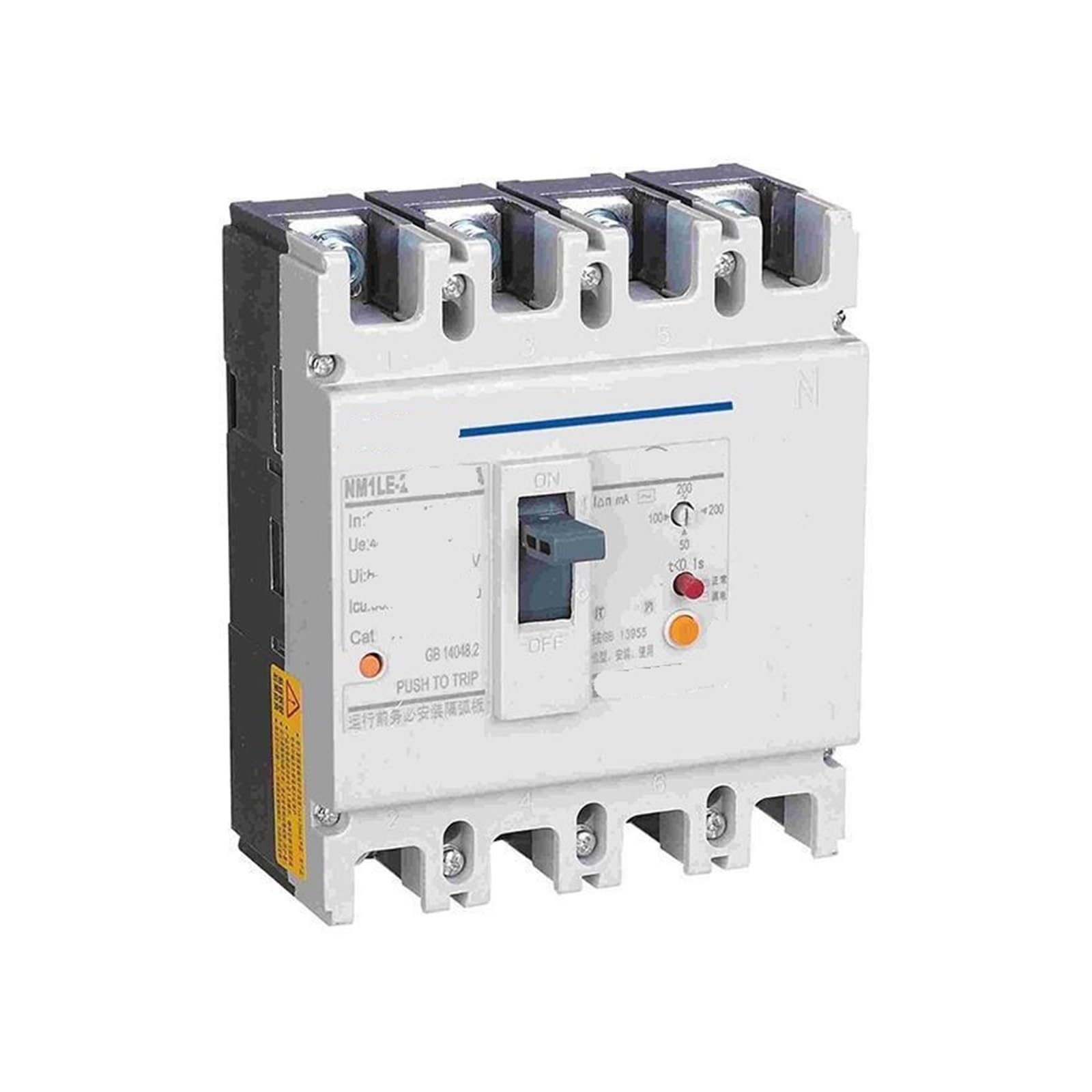 Disjoncteur différentiel NM1LE-250H/4340B 160A pour boîtier plastique