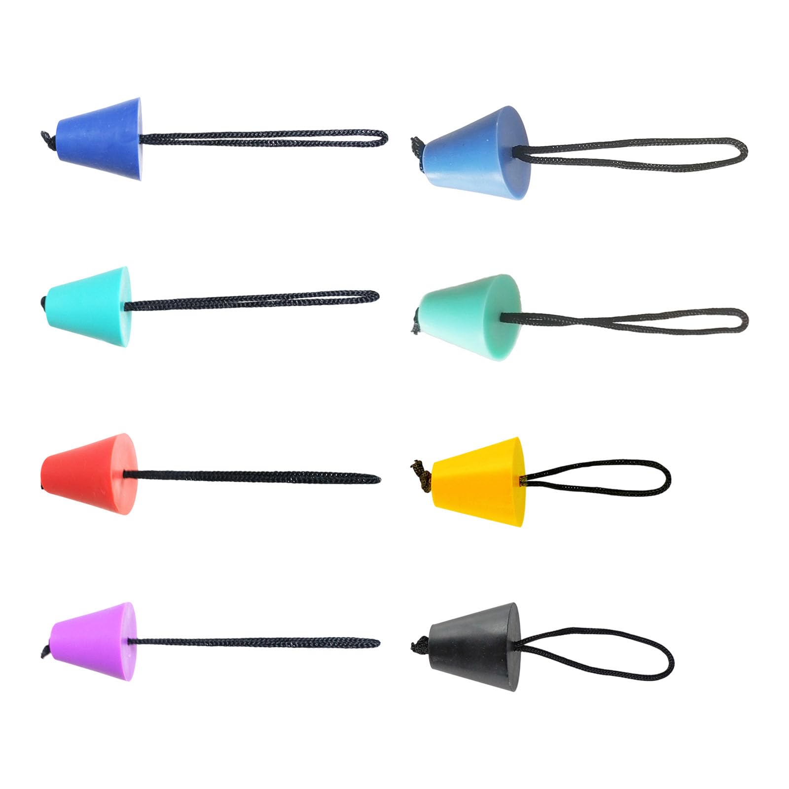 8pcs Kayaks Drain Plugs Silicones Watertight Stoppers Flexible Scupper for Canoes Boats Drainage Port Drain with Tethers