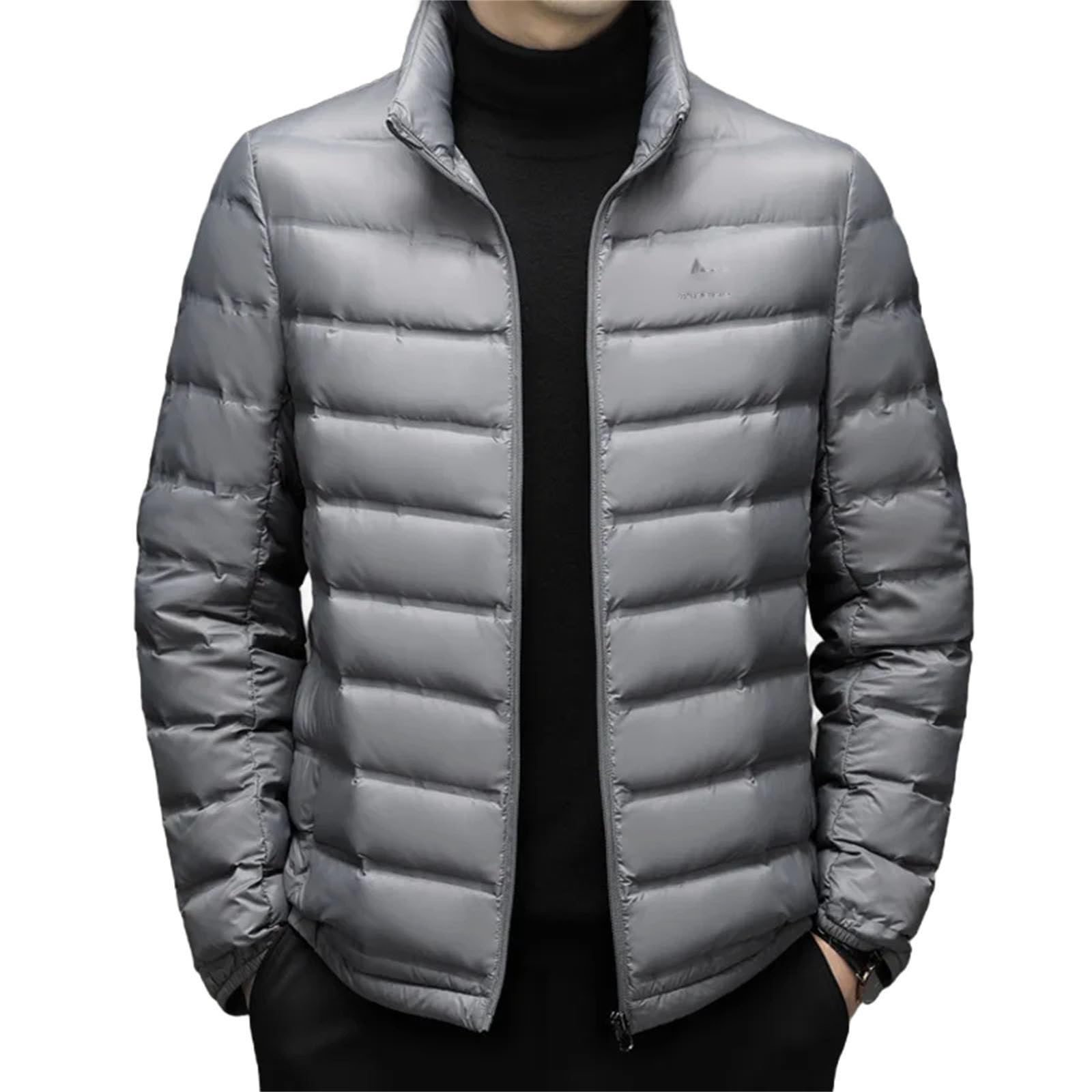 Doudoune courte pour homme avec col montant en duvet de canard pour l'hiver