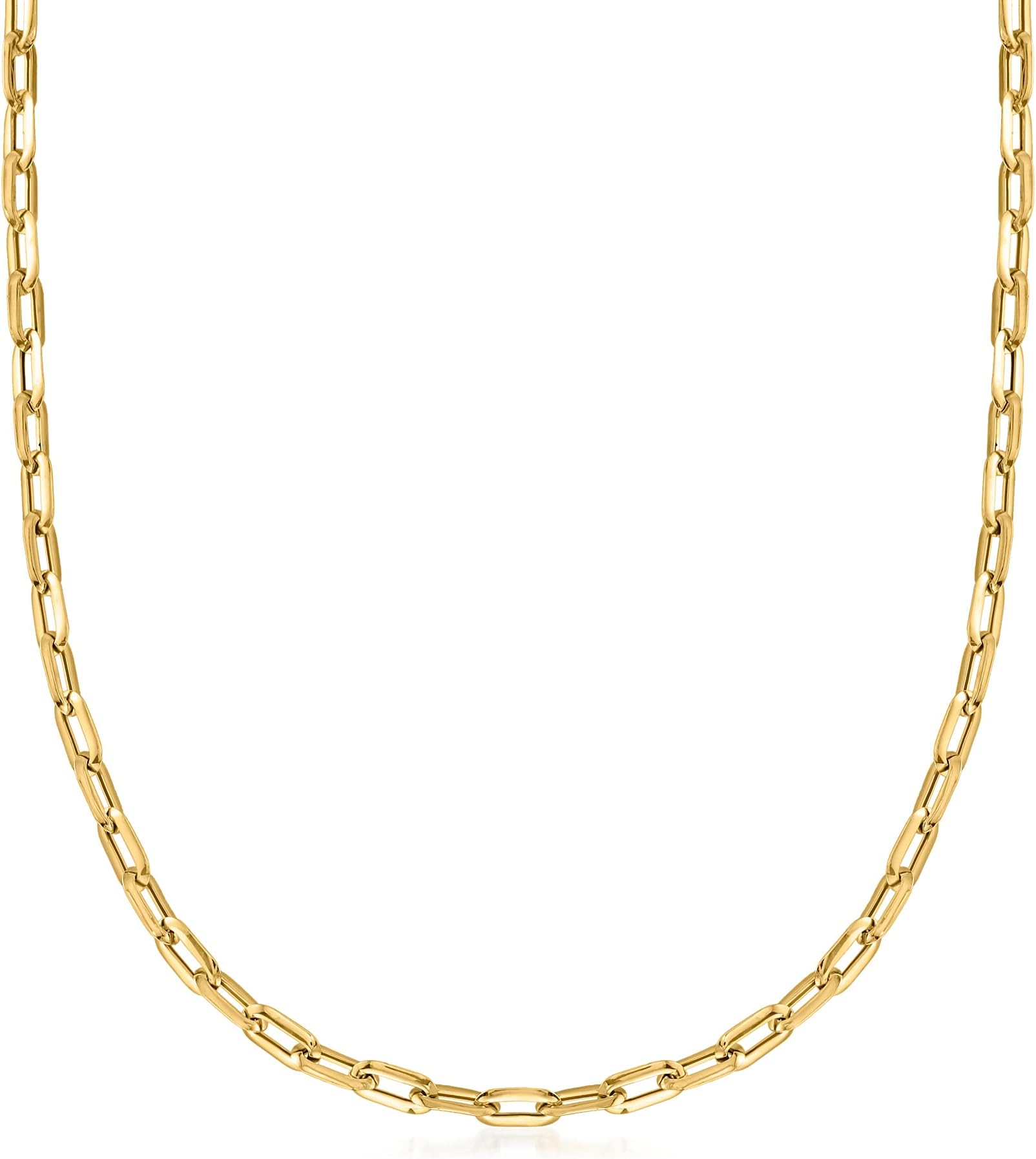 Ross-SimonsItalian 14kt Yellow Gold Paper Clip Link Necklace