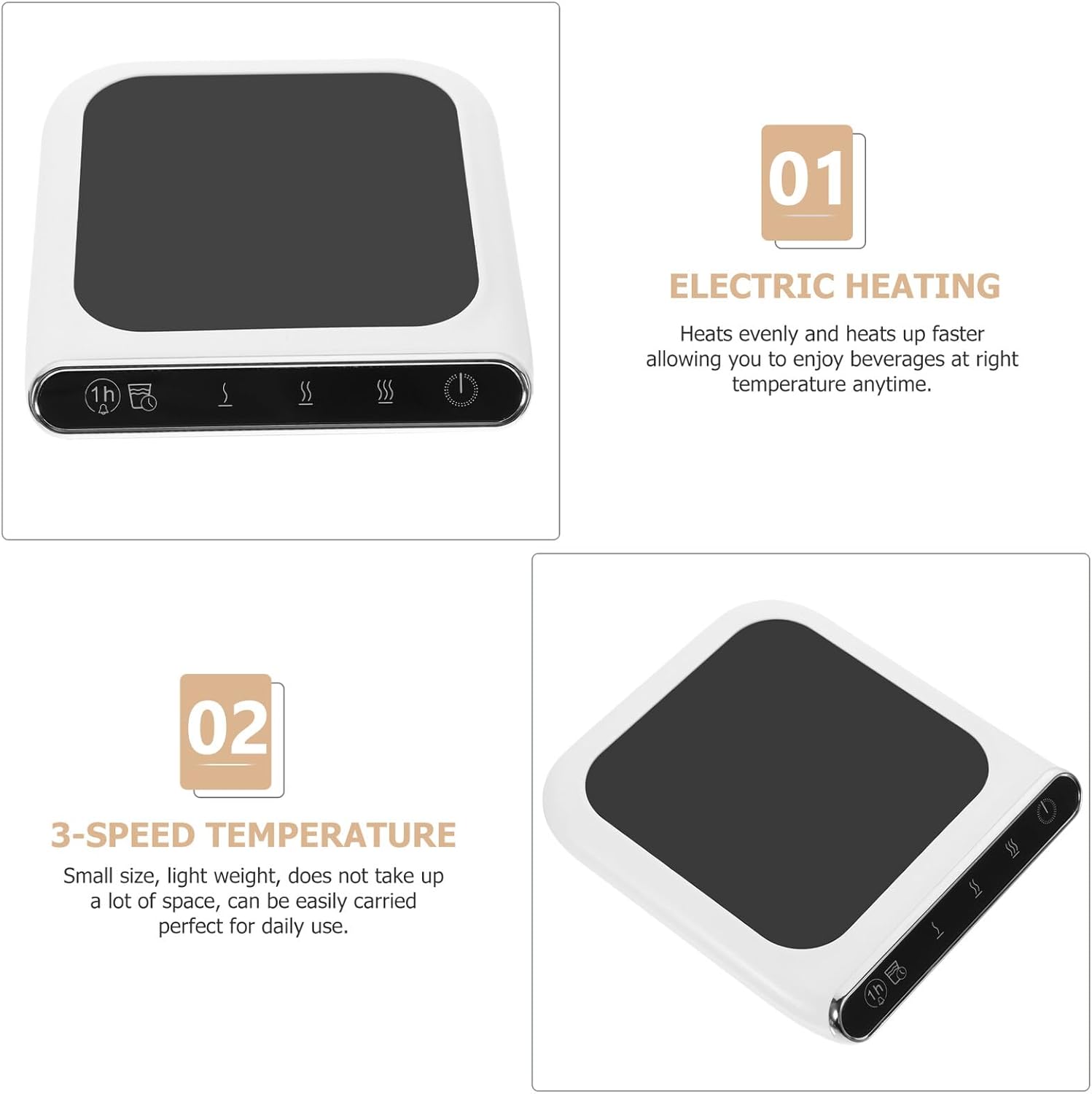 USB Coffee Cup Warmer Heating Pad Temperature Settings for Desk Office Use Energy-Saving Electric Mug Mat Keeps Coffee Milk Tea Warm All Day Portable and Lightweight Seasonal Cup