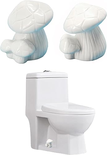 Miniatura 9 de Tapones de pernos de hongo para suelo de inodoro, cubiertas de cerámica para pernos de inodoro con hongos, bonita decoración de baño, accesorios