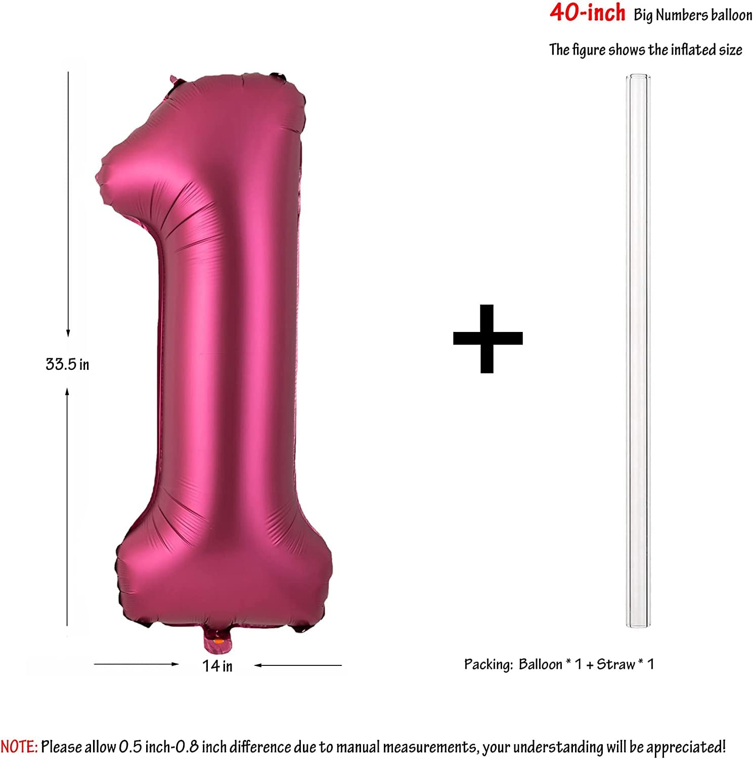 Red 0 balloon 40 Inch Giant Helium Foil Number 0 to 9 Red Balloon Birthday Wedding Party Digital Decorations (Number 0) — view 135