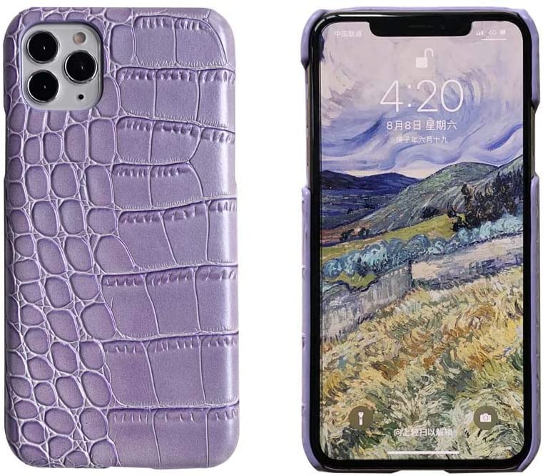 Protégez votre iPhone 12 Pro avec style grâce au cuir violet crocodile