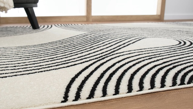 Tapete Abani crema y negro 7'9" x 10'2" moderno miniatura 7
