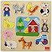 Goula- Puzzle Encajes Granja Madera 28x28cm, Multicolor, (Diset 53025) , color/modelo surtido