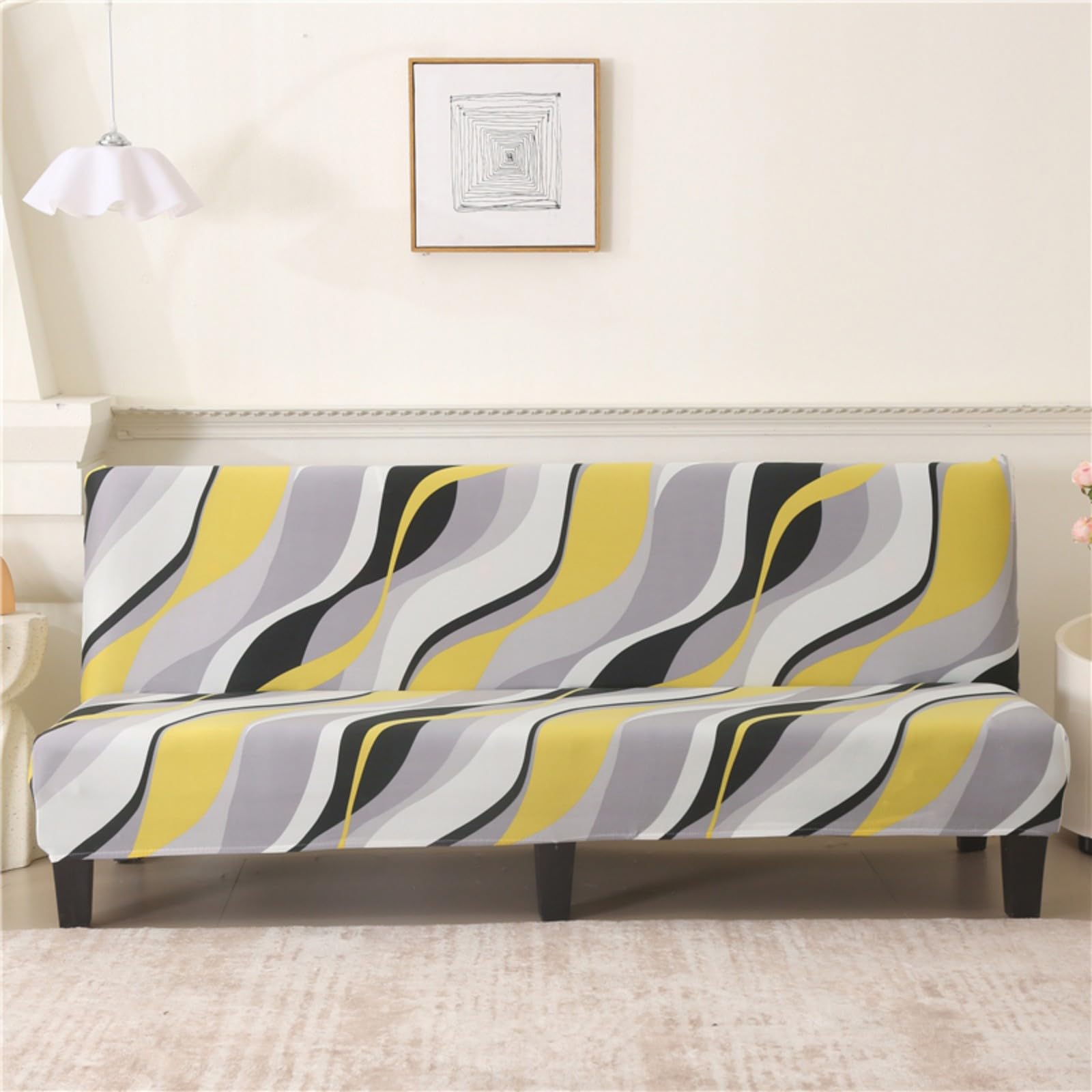 boiszeda Armless Sofa Bed Cover, Spandex Stretch Futon Slipcover(190-210cm)