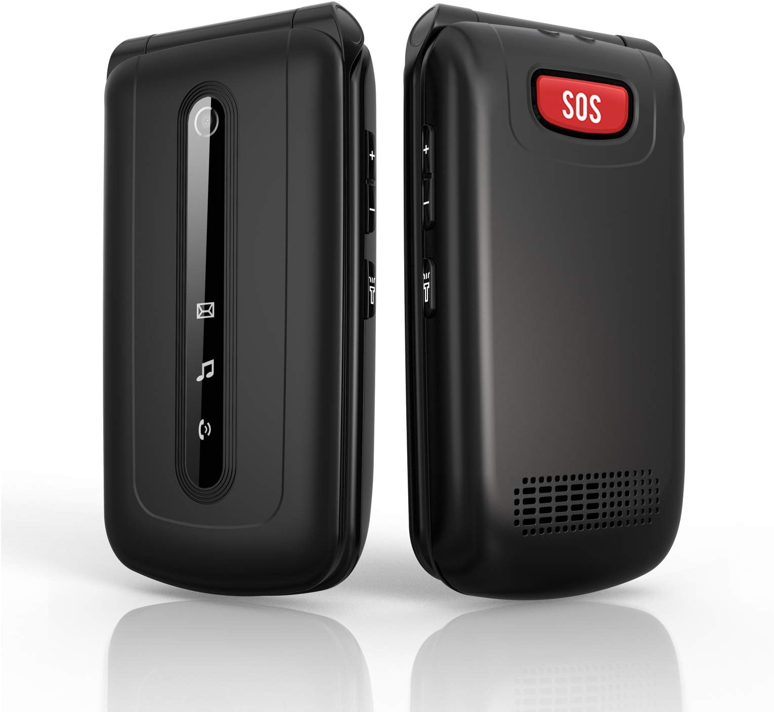 GSM Big Button Mobile Phones for Elderly,Sim Free Flip Mobile Phone Unlocked,Extra Loud-Speaker with SOS Pay As You Go Mobile Phone - Black