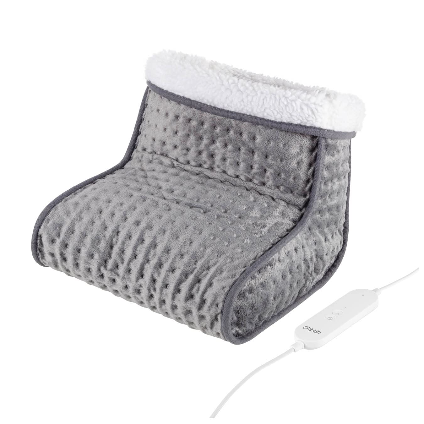 Carmen Grey Core C81150 Electric Heated Foot Warmer With 4 Heat Settings, Fleece Lining, 85W,