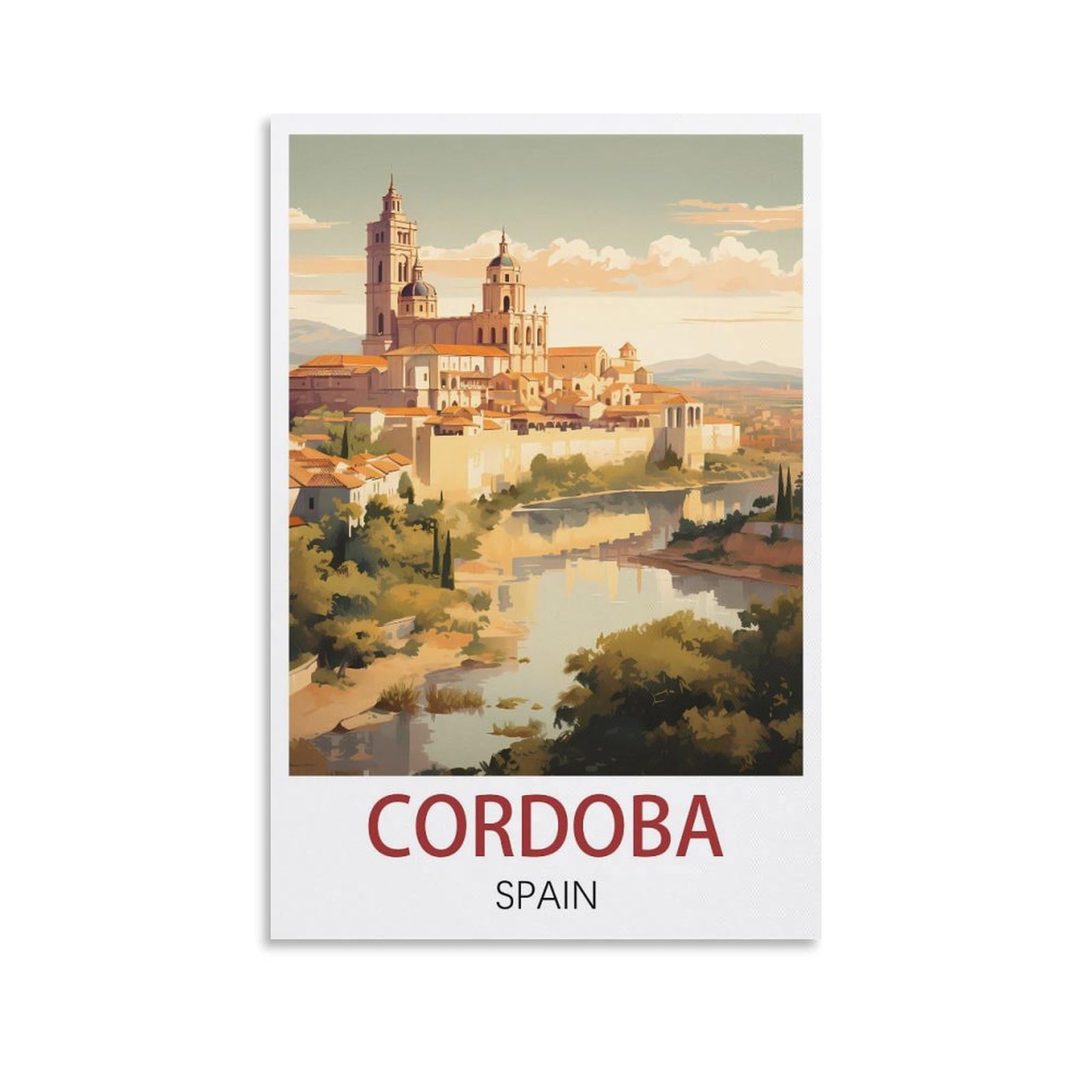 Metal Bar Signs Vintage Cordoba Spain Travel Tin Signs Metal Poster Wall Decor Office Cafe Bathroom Badroom 30x30cm