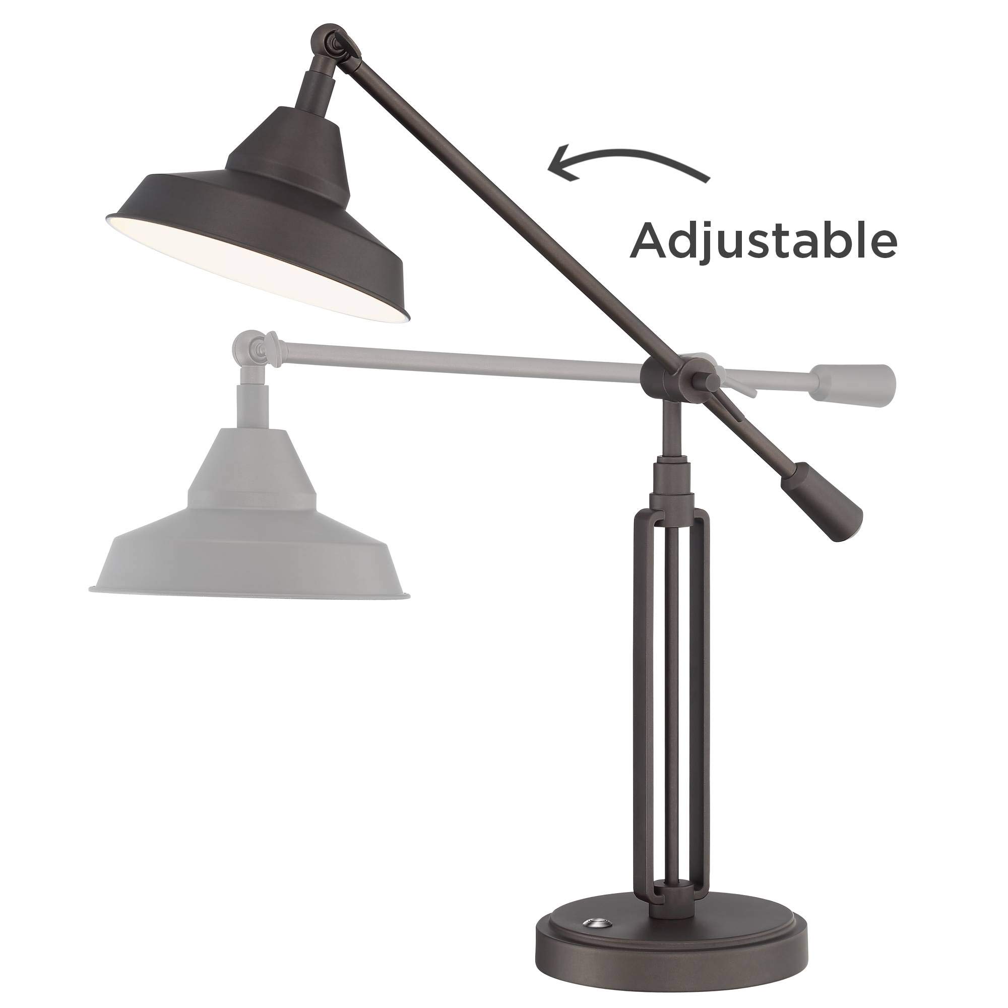 Turnbuckle Industrial Desk Lamp with Hotel Style USB Charging Port LED