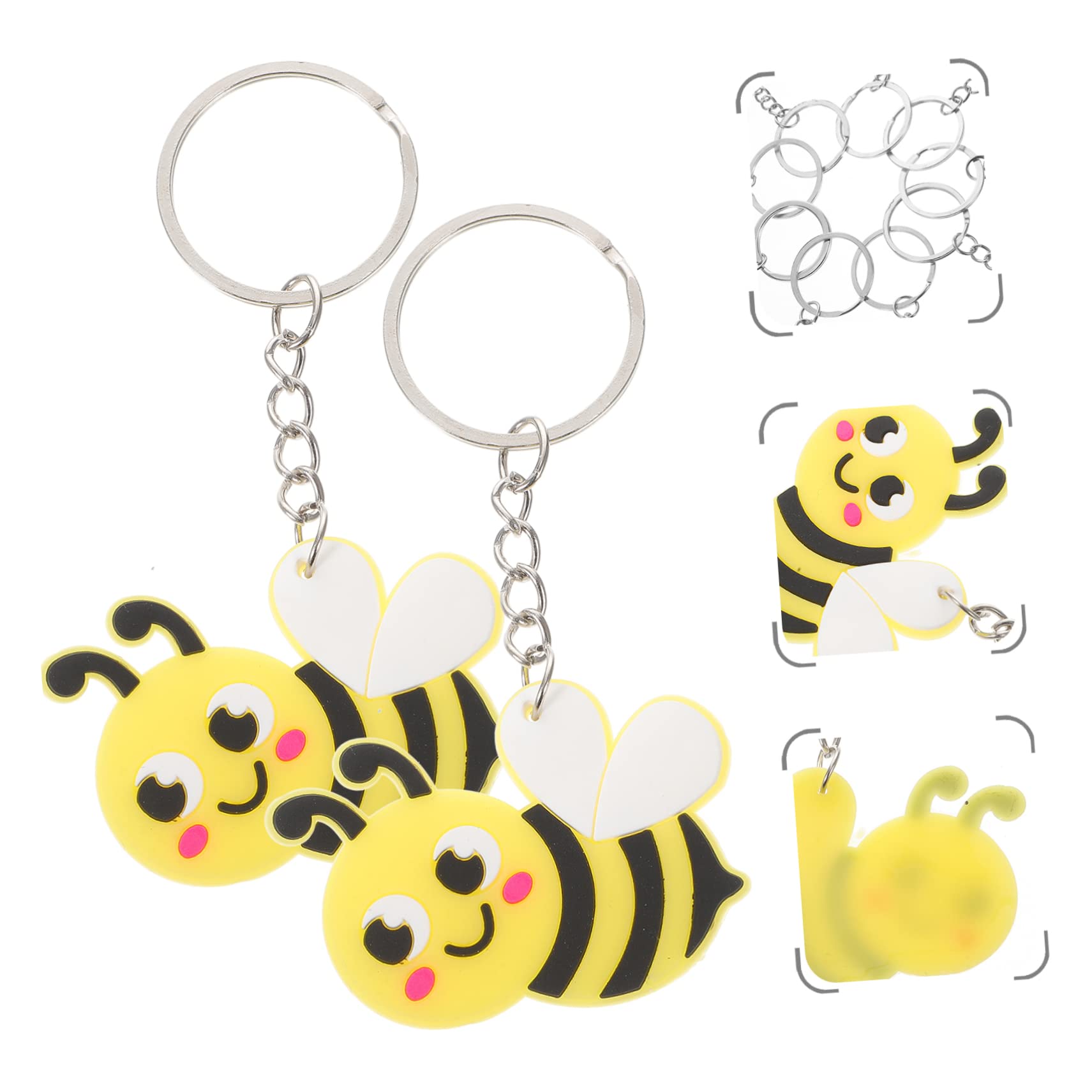 COLLBATH 72piezas Adorable Bee Keyring Cartoon Bee Keychain Pendant Decor Creativo Para Fiestas y Accesorios De Bolsos