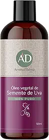 Óleo Vegetal De Semente De Uva - Prensado a Frio, 100% Puro e Vegano | Alto Poder De Hidratação Para Corpo e Rosto 120 ml - Aroma D’alma