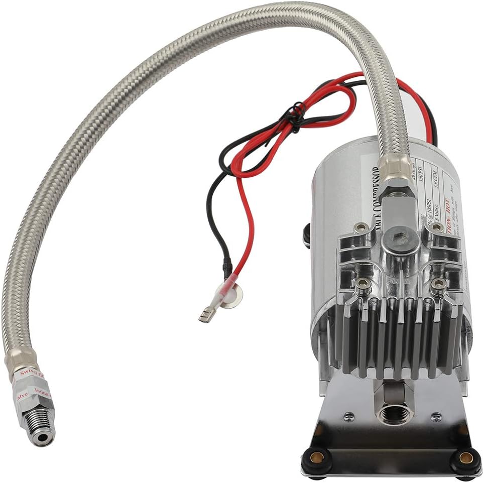 AINTIER Heavy Duty Air Horn Compressor 150 PSI 12V Universal Train Cars Air Horns Compressor for Vehicles Semi Pickup Trucks Air Suspension Compressor Kit Fits all 12V Vehicles Silver