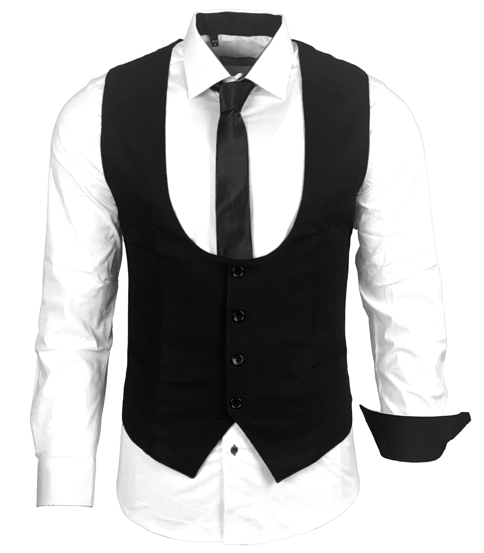 Herren Hemd Weste Krawatte Set Business Anzugweste Westen Slim Fit Smoking Frack Business Herrenanzug-Set Sakko B-101