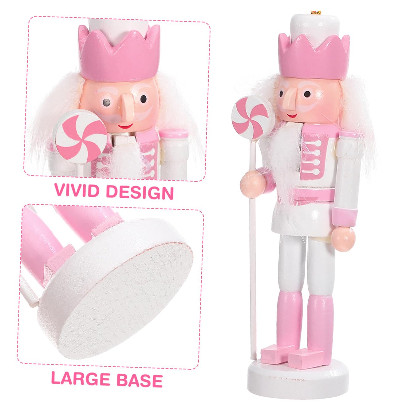 DOITOOL Lot de 5 casse-noisettes pour petits argentés - Décoration de Noël miniature - Figurine casse-noisette en peluche - Description chic - Casse-noix en feutre - Utilisation DIY