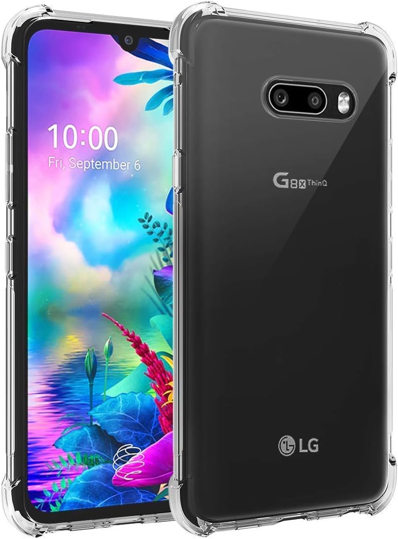 Amazon Brand - Solimo Silicone Soft Flexible Shockproof Mobile Back Cover with Cushioned Edges for LG G8X ThinQ -Transparent