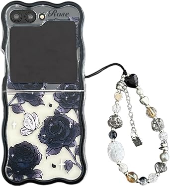 Case for Samsung Galaxy Z Flip 6/ Galaxy Z Flip 7 FE with Chain,Beautiful Shockproof Protective Cover, Anti-Fall Phone Shell for Girls Women A