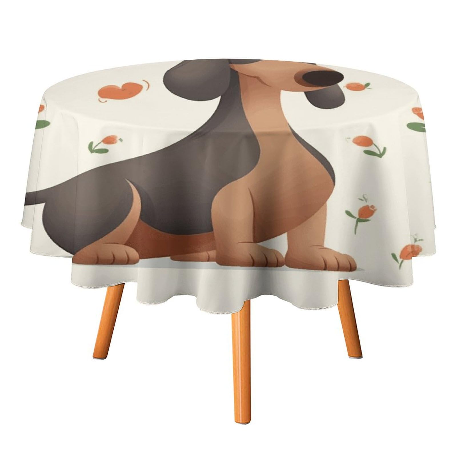 Nappe ronde teckels 177cm imperméable et résistante pour mariage