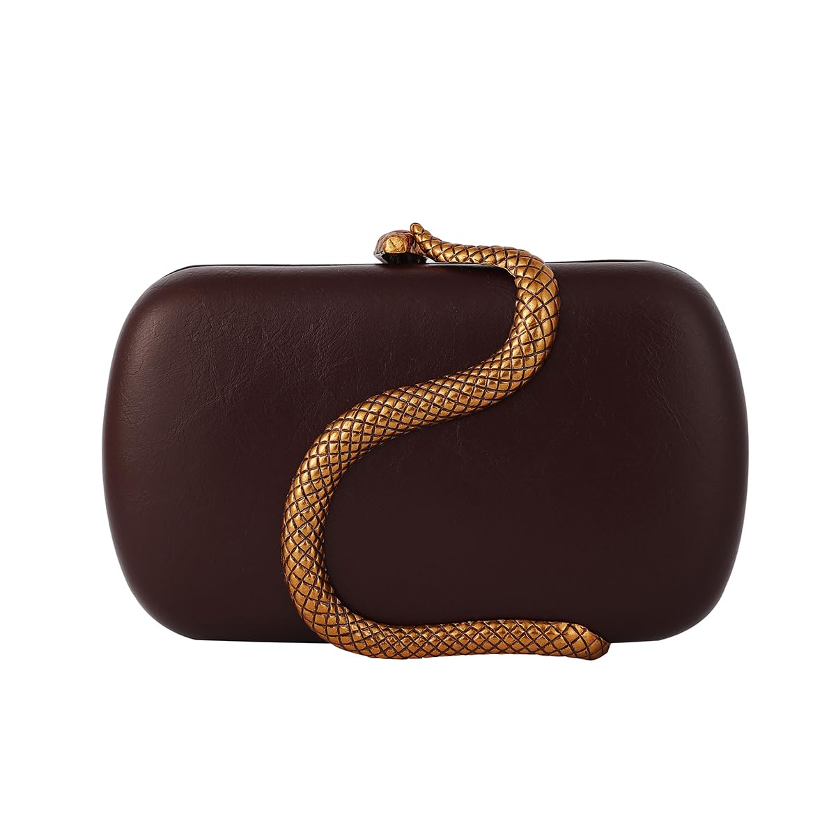 RomanticDesign Women Unique PU Leather Evening Clutch Chic Snake Pattern Decor Purse Party Banquet Wedding Handbag