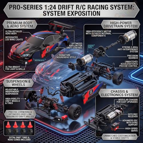 Image of The Little Ones 4x4 Rc Drifting Car - Rc Drift Cars High Speed Remote Control Drift Car 2.4GHz Remote Control Drift Stunt Off Road Cars 360 Rotation Toys for Kids & Adults Boys & Girls [DriftX]