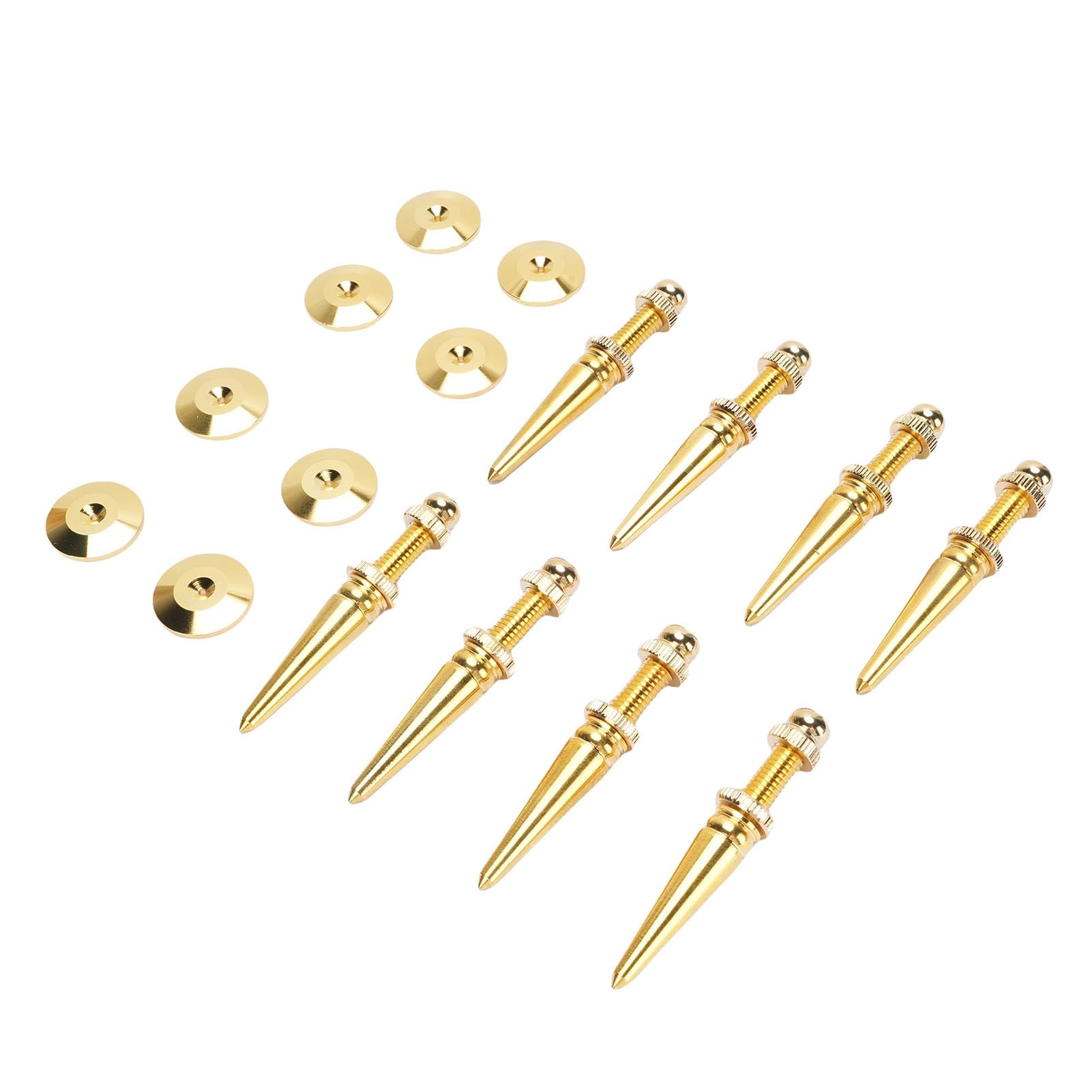 lyrlody Picchi per Altoparlanti Set di Piedini Isolanti in Rame 8 Pezzi Altezza Regolabile con Cuscinetti di Base per Subwoofer e Giradischi Controllo delle Vibrazioni per Altoparlanti Amplificatori